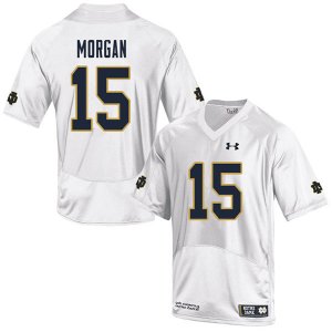 Notre Dame Fighting Irish Men's D.J. Morgan #15 White Under Armour Authentic Stitched Big & Tall College NCAA Football Jersey HNJ1399LI